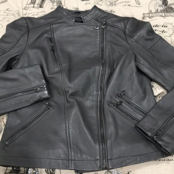Sam Edelman Lambskin Leather Moto Jacket - Picture 6 of 11
